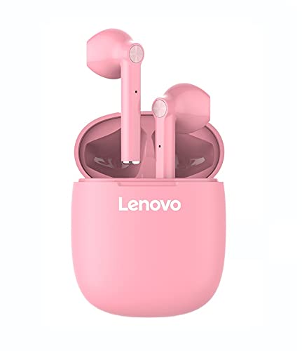 Lenovo HT30 - Auriculares Bluetooth 5 inalámbricos estéreo, Auriculares intraurales con Control táctil, micrófono Integrado, Caja de Carga compacta, Color Rosa