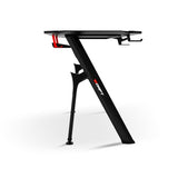 DRIFT GAMING DRDZ175RGB - Mesa Gaming con Tablero con Acabado en Fibra de Carbono, Soporte para Bebidas y Auriculares, Laterales RGB reactivos al Sonido, Alfombrilla 80 x 30 cm, Color Negro