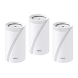 TP-Link Deco BE65(3-Pack) - BE9300 Wi-Fi 7 Mesh WLAN Set (Paquete de 3), Tribanda 5760 Mbit/s (6 GHz) + 2880 Mbit/s (5 GHz) + 574 Mbit/s (2,4 GHz), 6 transmisiones, 4 Puertos 2.5G, 1 USB 3.0