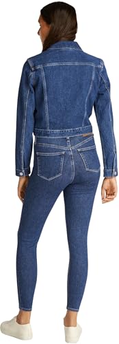 Calvin Klein Cazadora vaquera Mujer Cropped 90'S Denim Trucker con bolsillos en el pecho, Azul (Denim Medium), S