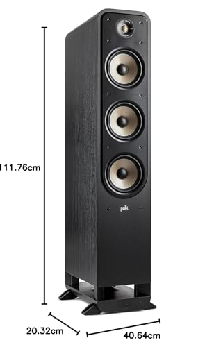Polk Audio Signature Elite ES60 - Altavoces de Piso para música y Cine en casa, Altavoz de Rango Completo pasivo (Paquete de 1), Color Negro