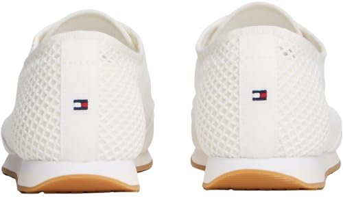 Tommy Hilfiger Runner Sneaker Mujer Low Profile con malla, Blanco (Ecru), 40