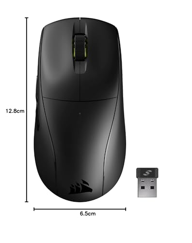 Corsair M75 Air Wireless Ratón Ultraligero para Juegos – 2.4GHz & Bluetooth – 26,000 PPP – hasta 100 Horas de Batería – Compatible con iCUE – Negro