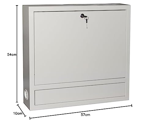 LINK Armario de Pared para portátil con Cierre de Llave, Color Gris