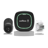 Wallbox Kit Pulsar MAX (Cargador de vehículo eléctrico, medidor de Potencia y Cable Dock) 22 kW, Cable 5 m, T2 Negro. Compatible con Alexa y Google Home.