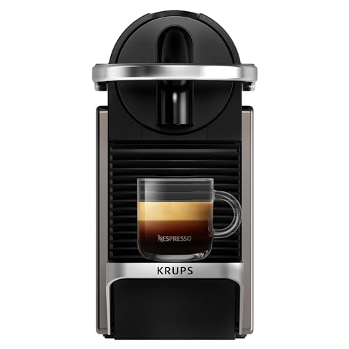 KRUPS XN306TK Nespresso Pixie Titan, cafetera expreso, recetas programables, 2 longitudes, apagado automático, 1260 W, 0,7 litros