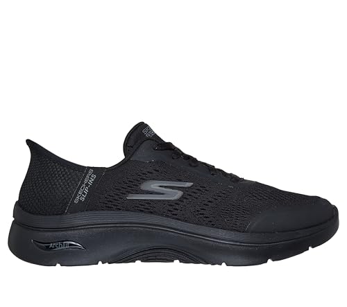 Skechers Go Walk Arch Fit 2.0 Valencia, Zapatillas Mujer, Black Textile/Trim, 38.5 EU