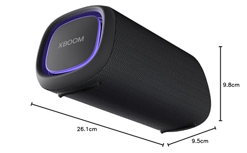 LG XBOOM Go XG7QBK - Altavoz Inalámbrico, Bluetooth, 40W, Sonido Sound Boost, Resistente al Agua IP67, Autonomía 24h, Color de Luces LED Variable, Amplia Conectividad, Color Antracita