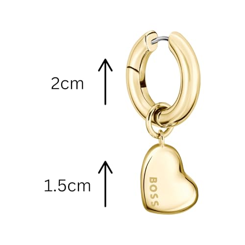 BOSS Jewelry Pendientes para Mujer Colección HONEY LOVE en Oro Amarillo con un Colgante en Forma de Corazón - 1580641
