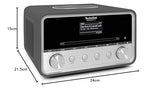 TechniSat DIGITRADIO 586 - Radio híbrido Dab+ (Radio por Internet, FM, Bluetooth, Spotify, Carga inalámbrica, Control por App, Pantalla OLED, USB, CD,MP3, AUX, 20 W, Equipo Compacto, Control Remoto)