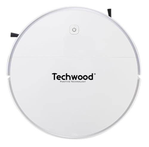 TECHWOOD TAR-2021 Robot Aspirador y Limpiador 2 en 1, 450Pa, Tanque 350mL, Batería 90min, Negro