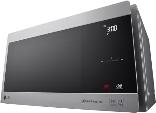 LG Microondas MS2595CIS con tecnología Smart Inverter 25 litros de capacidad, 1000 W, programas automáticos, niveles de potencia ajustables y función EasyClean, color plateado