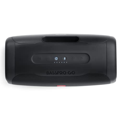 JBL BASSPRO Go Plus con Cargador de casa - 2 en 1: Subwoofer Coche Activo y Altavoz Bluetooth Potente de 200 Vatios en Uno - utilizable en el Coche, al Aire Libre y en Casa