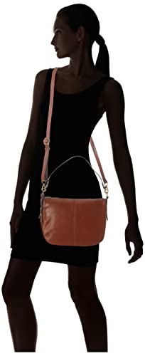 Fossil Jolie Bolso cruzado de piel o ante marrón para mujer, Óxido