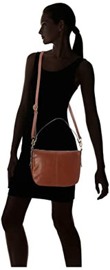 Fossil Jolie Bolso cruzado de piel o ante marrón para mujer, Óxido
