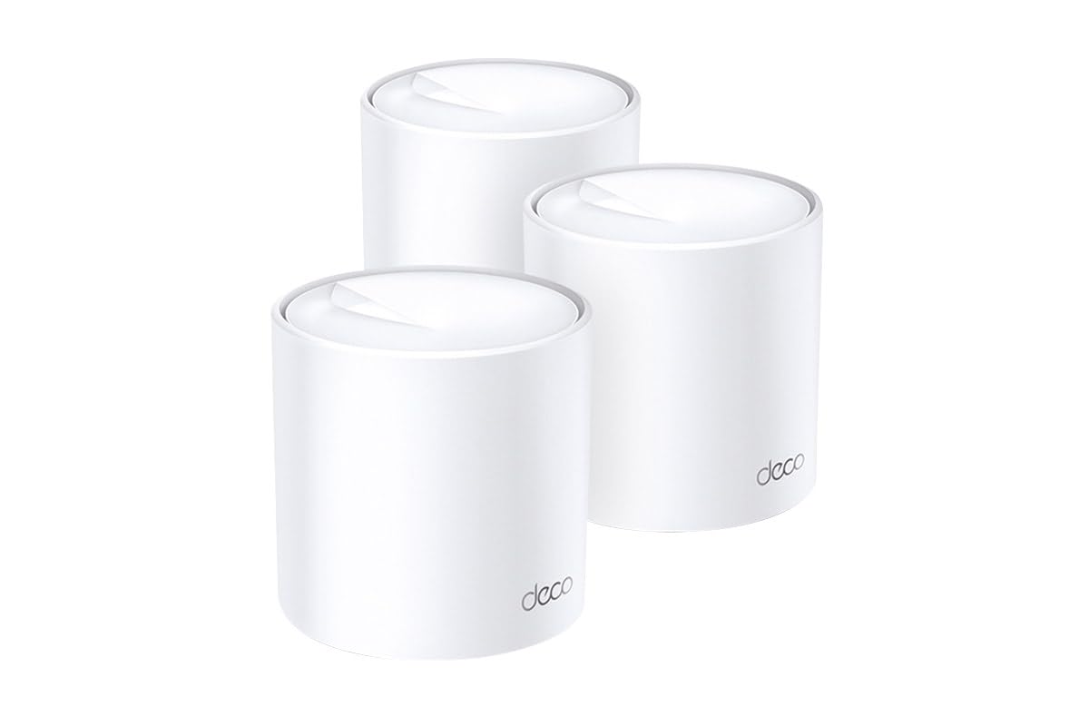 TP-Link Deco X60(3-Pack) V3.20- Sistema Wi-Fi 6 Mesh AI AX5400,Cobertura WiFi de 650 m2, 2xPuerto Gigabit, Fácil Instalación, Control Parental,WPA3, Compatible con Routers de Fibra
