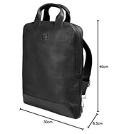 Moleskine Device Bag Colección Classic Leather, Bolsa Porta PC Vertical en Cuero, Mochila Porta PC para Laptop, Notebook, iPad, Computadora hasta 15'', Dimensiones 30 x 8,5 x 40 cm, Color Negro