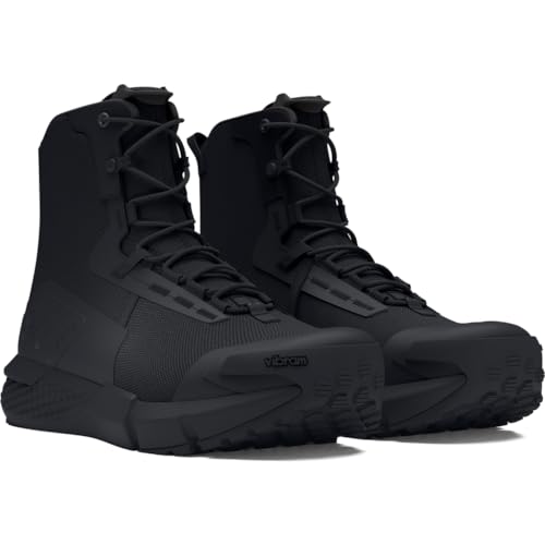 Under Armour UA Charged Valsetz Zapatos tácticos para hombre, cómodas botas de montaña, color negro/negro/gris azabache