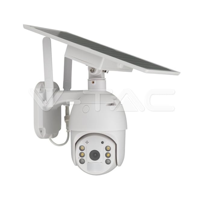 V-TAC HD Smart Solar Energy PTZ Camera With Sensor White Body