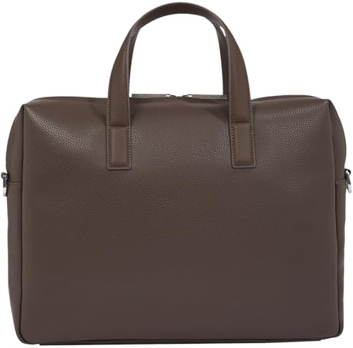 Calvin Klein Maletín para Portátil Hombre Must Laptop Bag Elegante, Marrón (Java Brown Pebble), Talla única