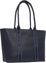 Tommy Hilfiger Bolso Tote Mujer con logotipo, Azul (Space Blue), Talla Única