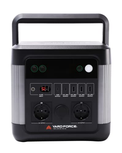 Yard Force 1200W Portable Power Station with 22.2V / 43.5Ah Lithium-Ion battery, triple USB ports and dual AC output - LX PS1200