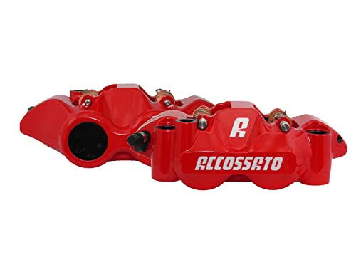 Par de pinzas de freno radiales Accossato Forjada monobloque Distancia entre ejes 108 mm con pistones de aluminio con pastillas ST incluidas para Yamaha MT-09 SP de 2022 a 2022, 900 cc