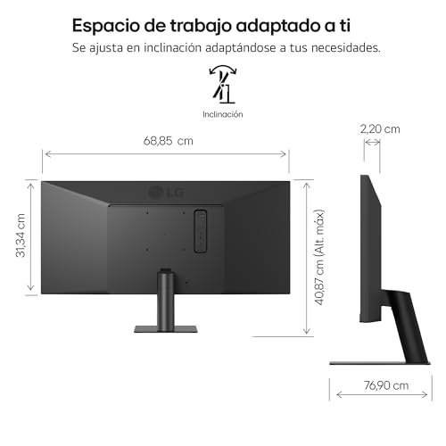 LG 29U511A-B - Monitor UltraWide 29" (2560x1080), 21:9, Panel IPS UWFHD, HDR10, 100Hz, 5ms (GtG), Super Resolution+, Negro con Textura, FlickerSafe, Dual Controller, Inclinación Ajustable, Multitarea