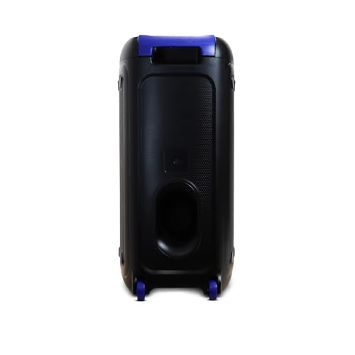 mooov 477371 - Altavoz Bluetooth Potente 200W Musicales, TWS portátil, 7 Efectos LED, Tomas USB, SD, Entrada para Micro, asa Extensible y Ruedas Estilo Trolley para fácil Transporte