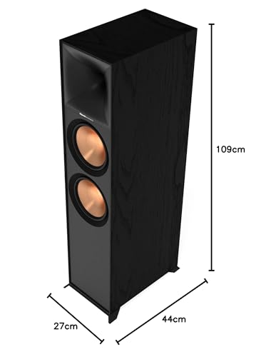 Klipsch R-800F Black (Unidad) - Altavoz de Suelo para estéreo Frontal Home Cinema 150W/600W