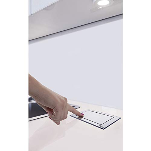EVOline Backflip – Enchufe retráctil de 2 enchufes con cargador USB-C, plástico/cristal blanco mate