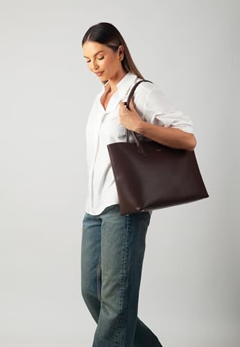 Carlheim, Gotland Genuine Leather collection, Olivia Genuine Leather Handbag (Brown)
