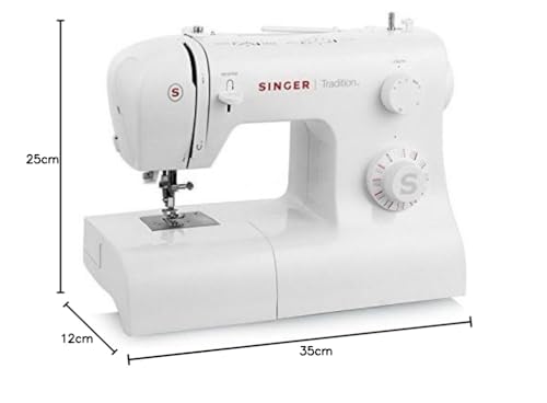 Singer Tradition 2282 Maquina De Coser Electronica Y Mecanica Con 32 Programas, Ojal Automático, Ajuste Longitud Y Ancho Puntada, Brazo Libre Maquina De Coser Profesional