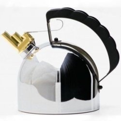 Alessi 9091 FM Tetera de Diseño con Silbato Melódico, Acero Inoxidable, Negro