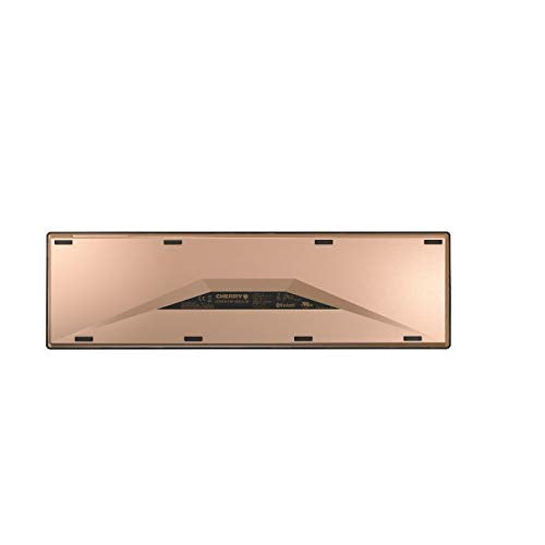 CHERRY DW 9000 SLIM, Set Inalámbrico de Escritorio, Distribución de Teclado Europeo (QWERTY), Bluetooth & 2.4 GHz RF, Teclas Silenciosas, Recargable, Negro/Bronce