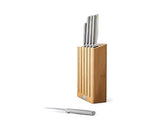 Joseph Joseph Elevate Cuchillos de Cocina Profesionales, Acero Inoxidable Japones, 5 piezas, Bloque en Bambú