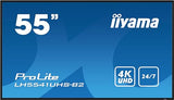 iiyama Prolite LH5541UHS-B2 - Pantalla Digital IPS LED 4K UHD VGA HDMI Audio in/out USB2.0 RS-232c RJ45 24/7 (139 cm), Color Negro