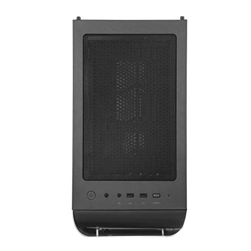 SilverStone Technology SST-SEA1TB-G - Seta A1 Carcasa de computadora ATX de Torre Central, Parte Lateral de Vidrio Templado, Titanio sobre Negro