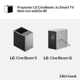 LG PU615U - Proyector CineBeam S, 4K UHD, 40 hasta 100", Smart TV con webOS, Tiro Ultra Corto, Láser RGB 500 Lúmenes, Dolby Atmos, HDMI eARC y USB-C