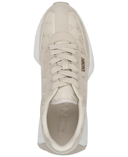 DKNY Naples-Lace Up Sneakers, Zapatillas Mujer, Hueso, 39 EU