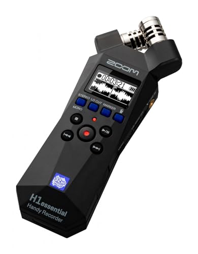 Zoom H1essential Grabadora portátil estéreo (2024 Model, Essential Series) a 32-Bit con coma flotante, accesibilidad, micros X/Y, micrófono USB, para músicos, podcasters, cineastas