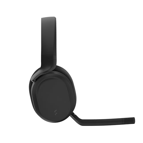 Fractal Design Scape Dark - Auriculares inalámbricos para Gaming en PC - Micrófono Giratorio con Mute y antirruido - hasta 40 Horas de autonomía - Iluminación Ambiental configurable - Negro