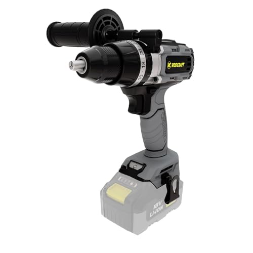 Rodcraft RC9042 - Taladro de impacto inalámbrico de hasta 13 mm, 500-2000 rpm, luz LED, sin batería, sin cargador, en caja de cartón, con mango suave y mango lateral.