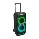 JBL PartyBox Stage 320, Altavoz portátil para fiestas, con asa telescópica y ruedas, Bluetooth, espectáculo de luces, resistente a salpicaduras IPX4, hasta 18h de reproducción, negro
