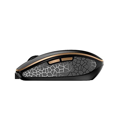 CHERRY DW 9000 SLIM, Set Inalámbrico de Escritorio, Distribución de Teclado Europeo (QWERTY), Bluetooth & 2.4 GHz RF, Teclas Silenciosas, Recargable, Negro/Bronce