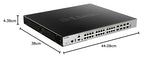 D-Link DGS-3630-28PC/SI - Switch PoE Gigabit Gestionable Layer 3 (20 puertos 10/100/1000 Mbps 802.3 at/af, 4 puertos SFP Combo, 4 puertos 10GbE SFP+, detección de bucles, prevención de fuga de datos)