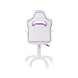 duehome | DRW, Silla Gamer, Silla de Oficina Gaming Estudio o Escritorio, Acabado en Símil Piel Blanco y Lila, Medidas: 46,5 cm (Ancho) x 46 cm (Largo) x 98-109,5 cm (Alto)