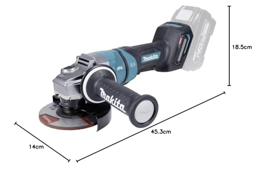 Makita GA050GZ Amoladora angular alimentada por pilas de 125 mm sin escobillas, sin cargador, sin cargador, 2300 W, 40 V