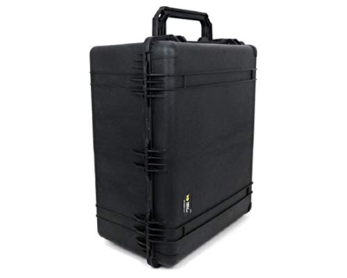 PELI 1690 Maleta de Transporte Robusta y estanca para Equipos electrónicos y ópticos, IP67 estanca e Impermeable al Polvo, 191L de Capacidad, Fabricada en EE.UU., sin Espuma, Color Negro