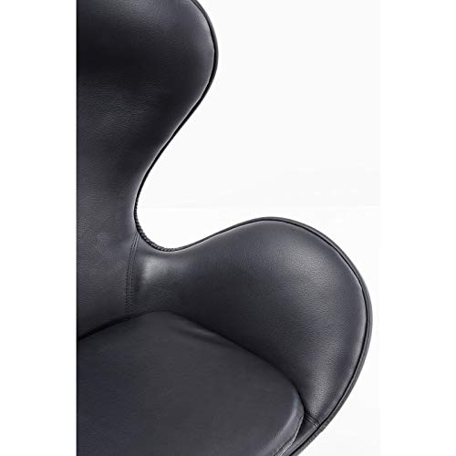 KARE 83346 Sillón Giratorio Lounge, Schwarz Walnuss, 63.5 x 43 x 114